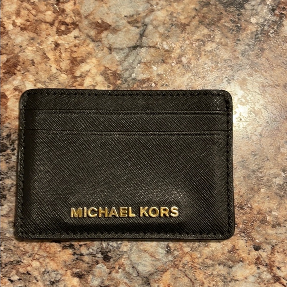 New (Used) Small Black Card Holder Michael Kors